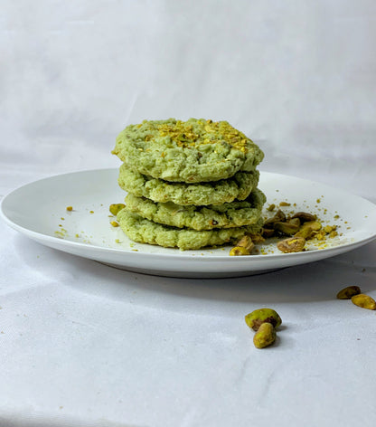 Sea Salt Pistachio White Chocolate Chip Cookies