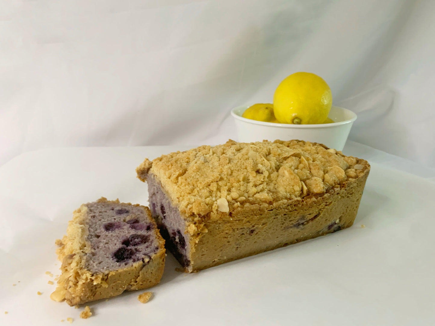 Blueberry Lemon Loaf with Almond Streusel