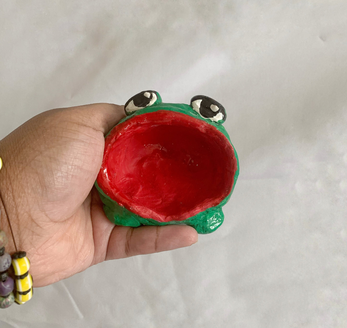 Frog Clay Ring Holder Trinket Dish